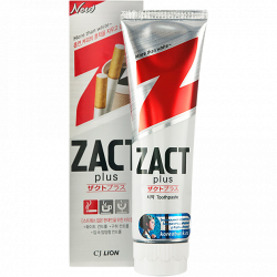 Зубная паста для курящих Zact Plus отбеливание, свежесть, увлажнение 150 гр