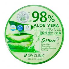 3W CLINIC Универсальный увлажняющий гель с алоэ вера 98% Aloe Vera Soothing Gel, 300g
