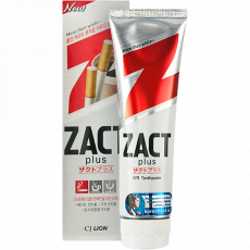 Зубная паста для курящих Zact Plus отбеливание, свежесть, увлажнение 150 гр