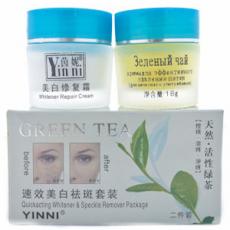 Набор для быстрого отбеливания кожи от пятен YINNI "Зеленый чай" 